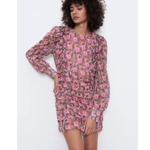 Zara pink floral dress